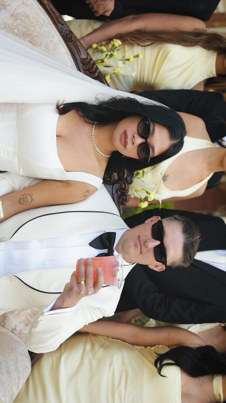 The Gang pulled up. We got married 😎

#wedding #weddingvideo #bride #groom #bridalparty 

Bride: @sharavalente
Groom: @bhair23 
Video: @cooperthacker 
Venue: @grandvictorianweddings 
Photo: @capturedbynathalie 
Event: @asiaalexis.co 

Full length film in the works 🤍🔥